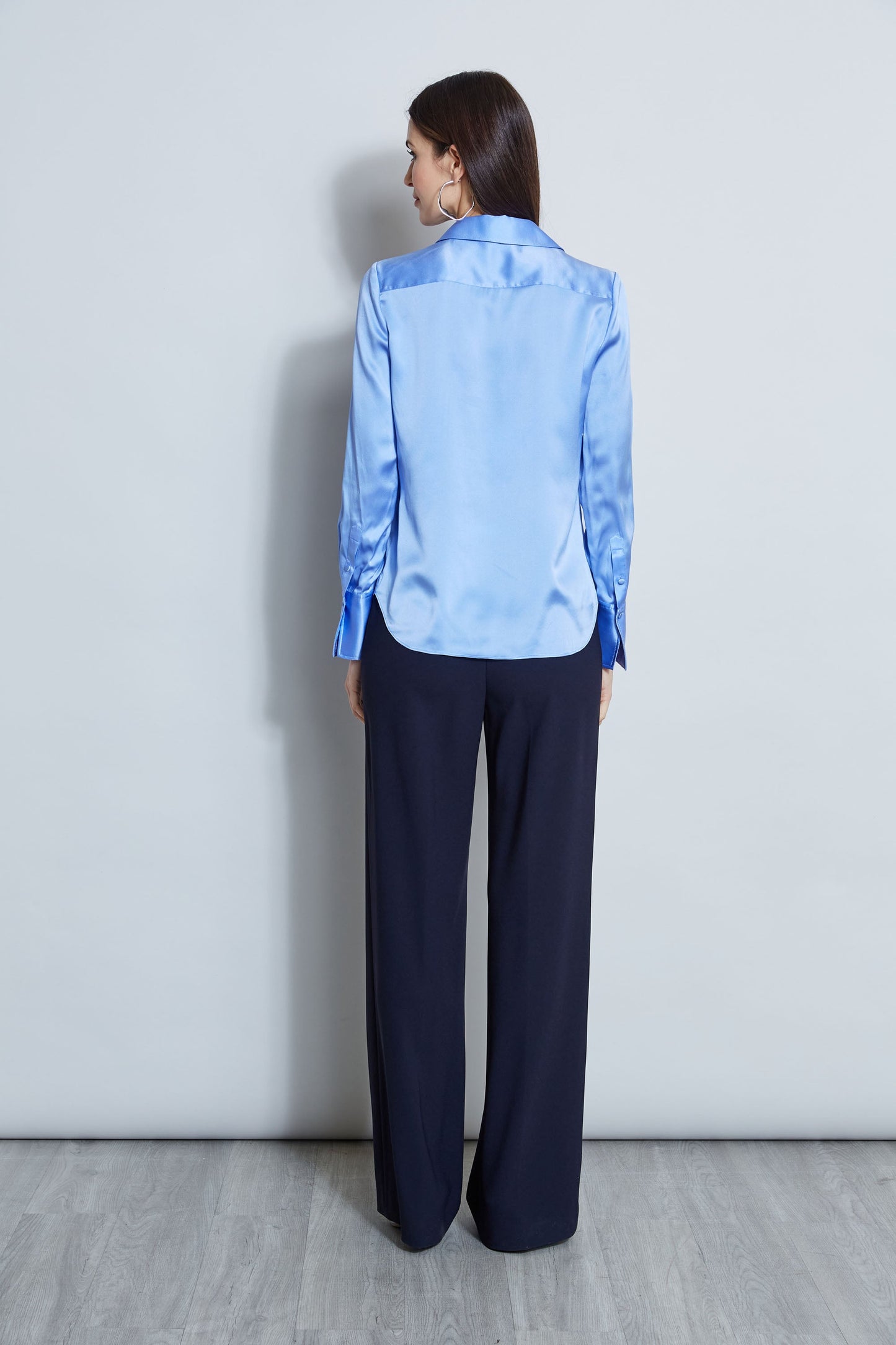 Silk Satin Button Down Shirt