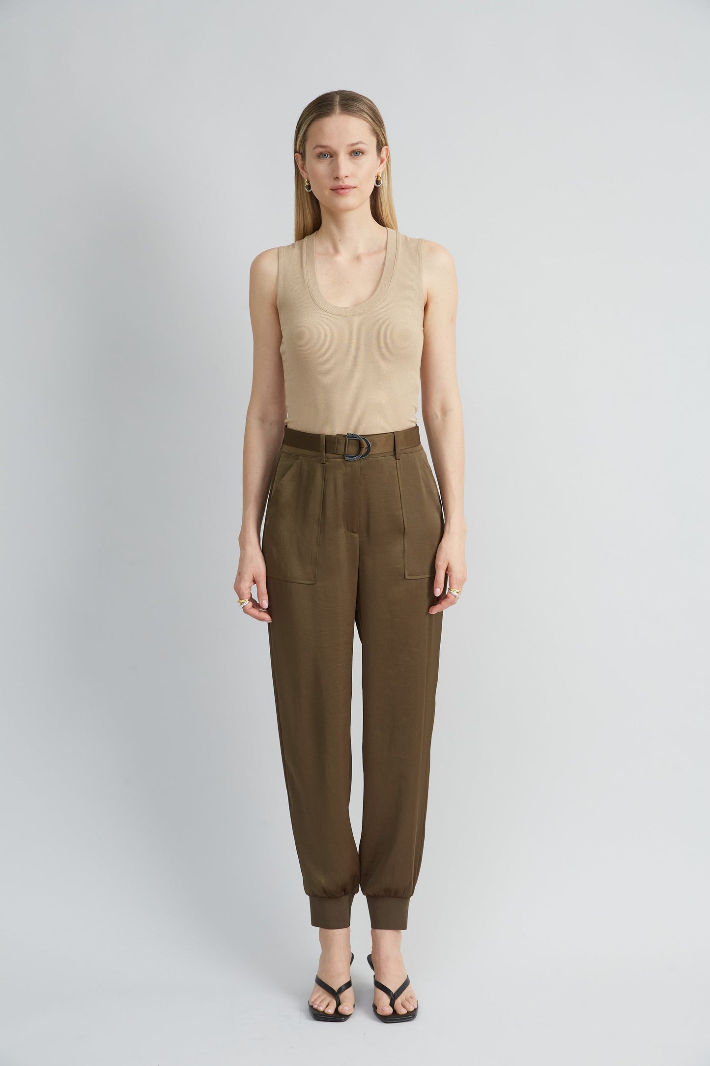 Satin Belted Cargo Pant