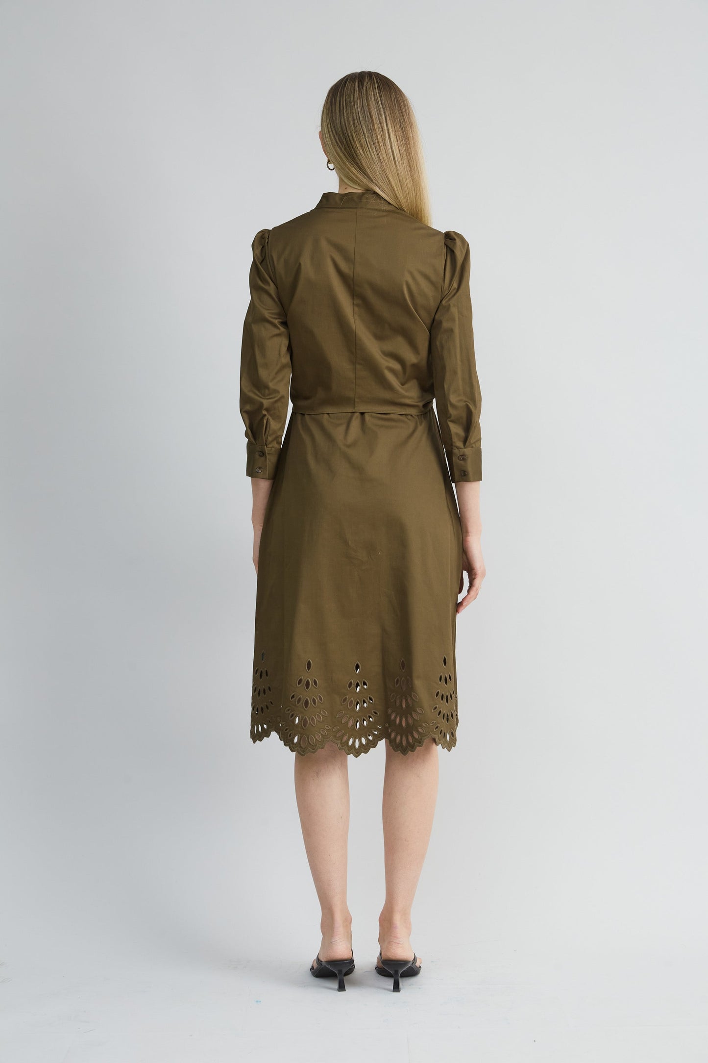 Cotton Tie Embroidered Dress