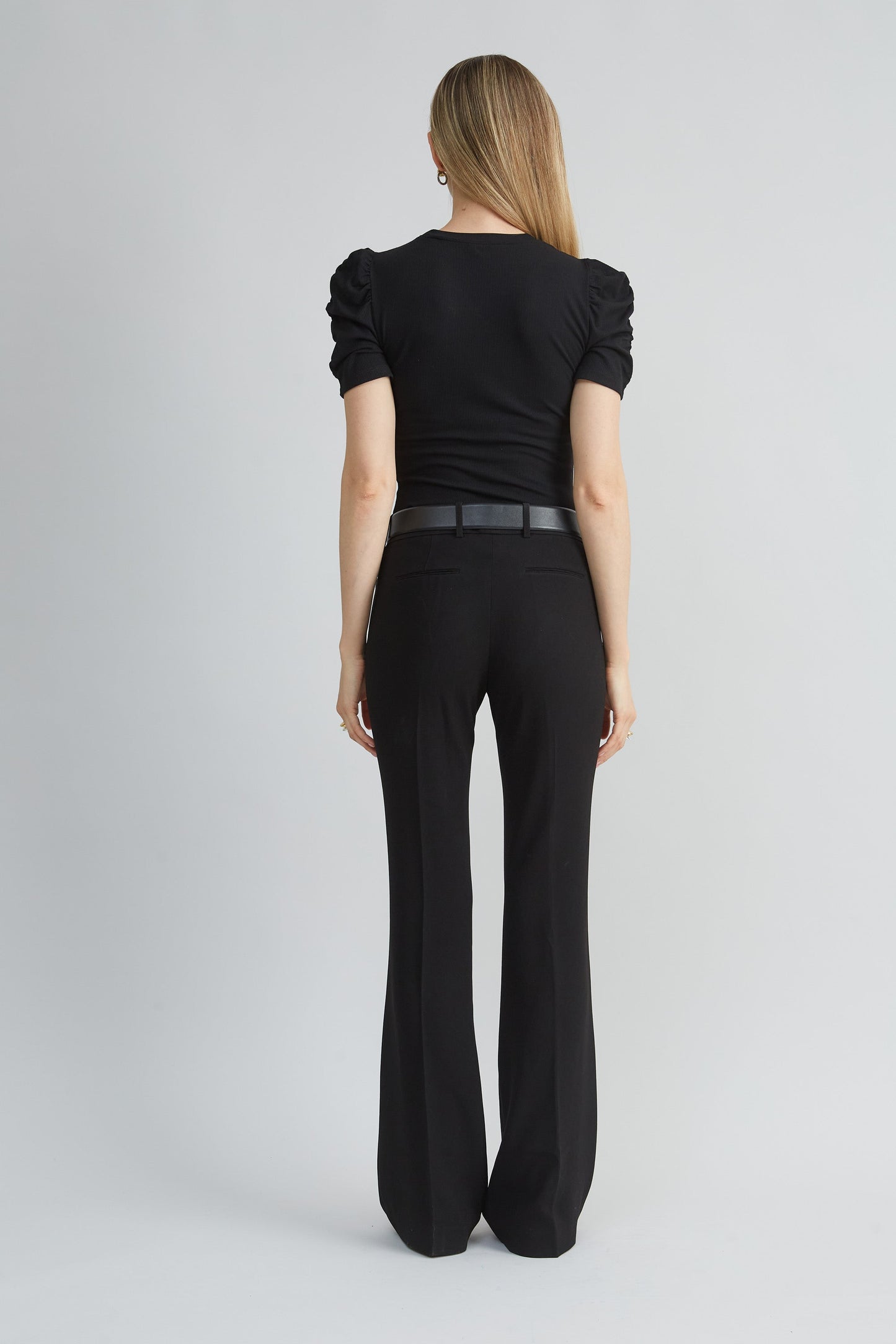 Puff Sleeve Rib Knit