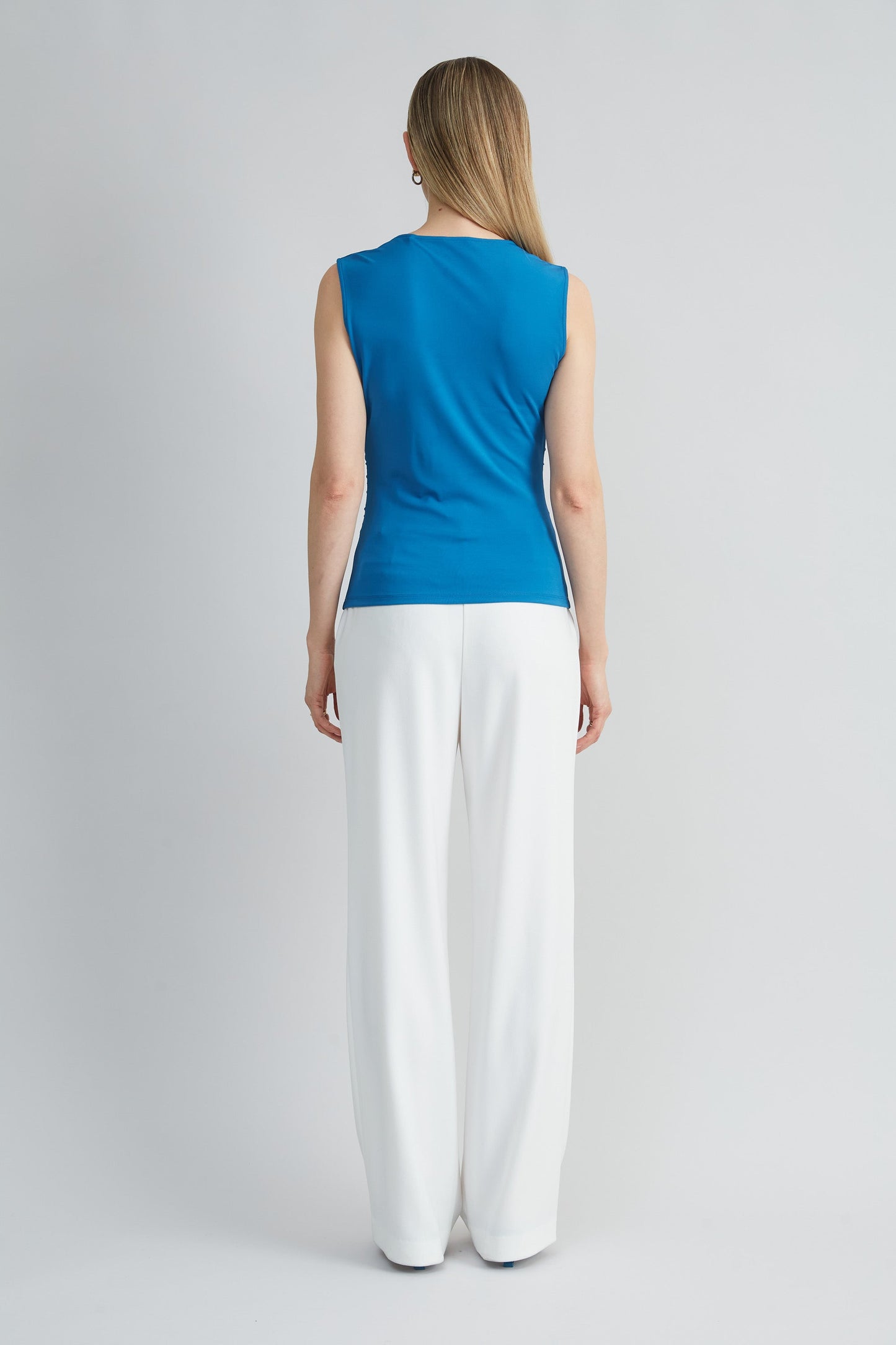 Ruched V-Neck Jersey Knit