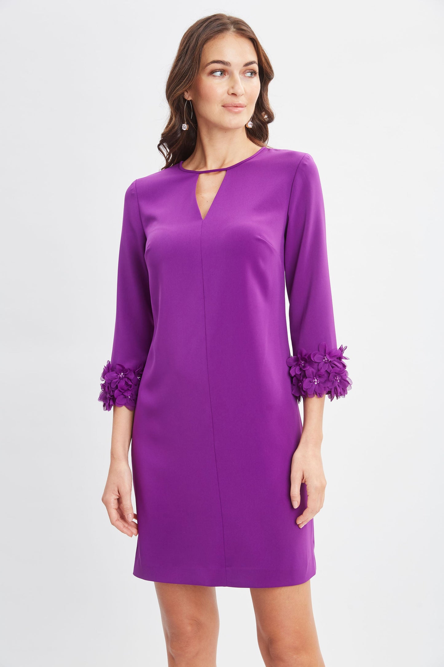 Flower Applique Sleeve Dress