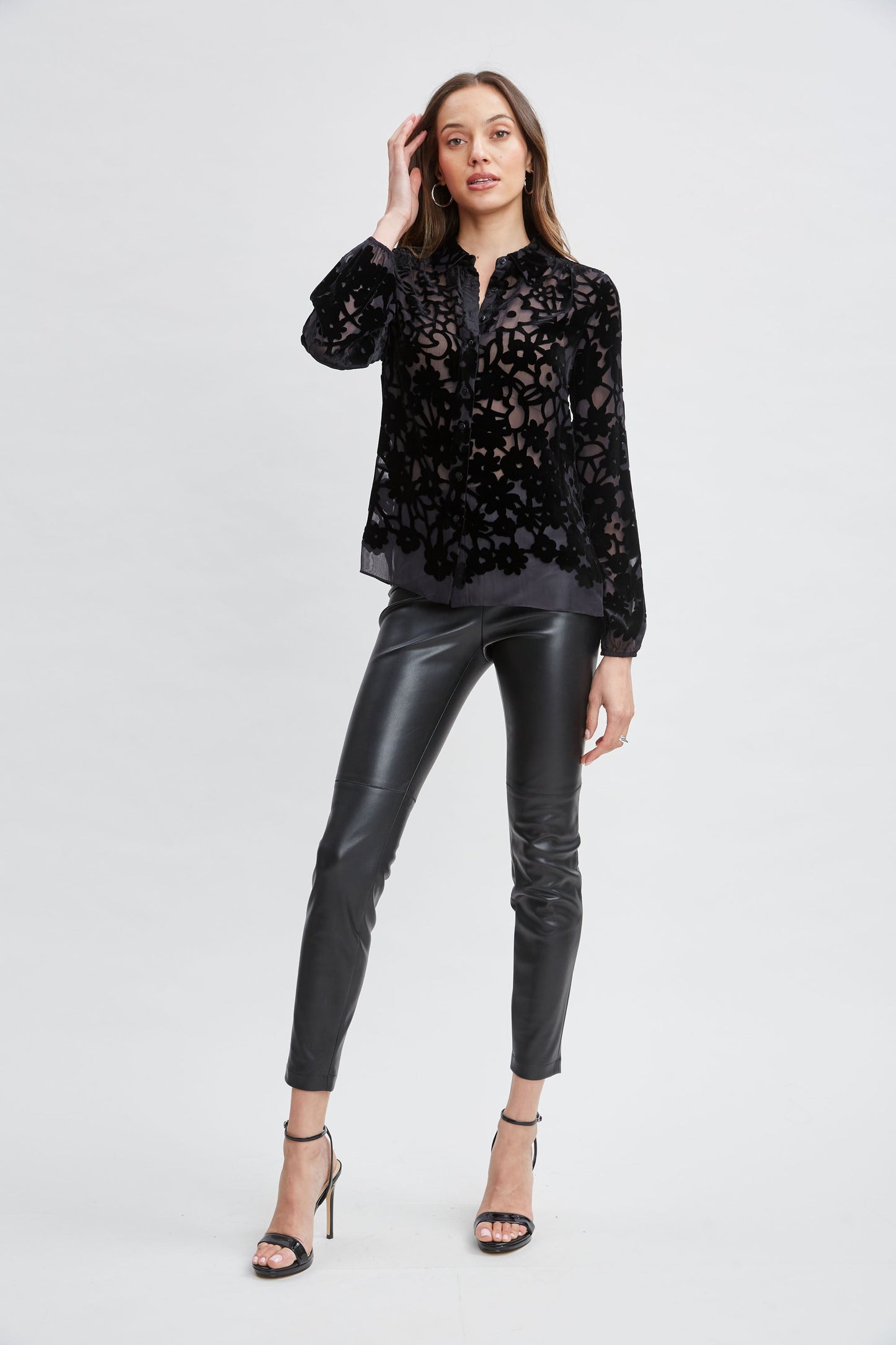 Burnout Silk Velvet Burnout Shirt