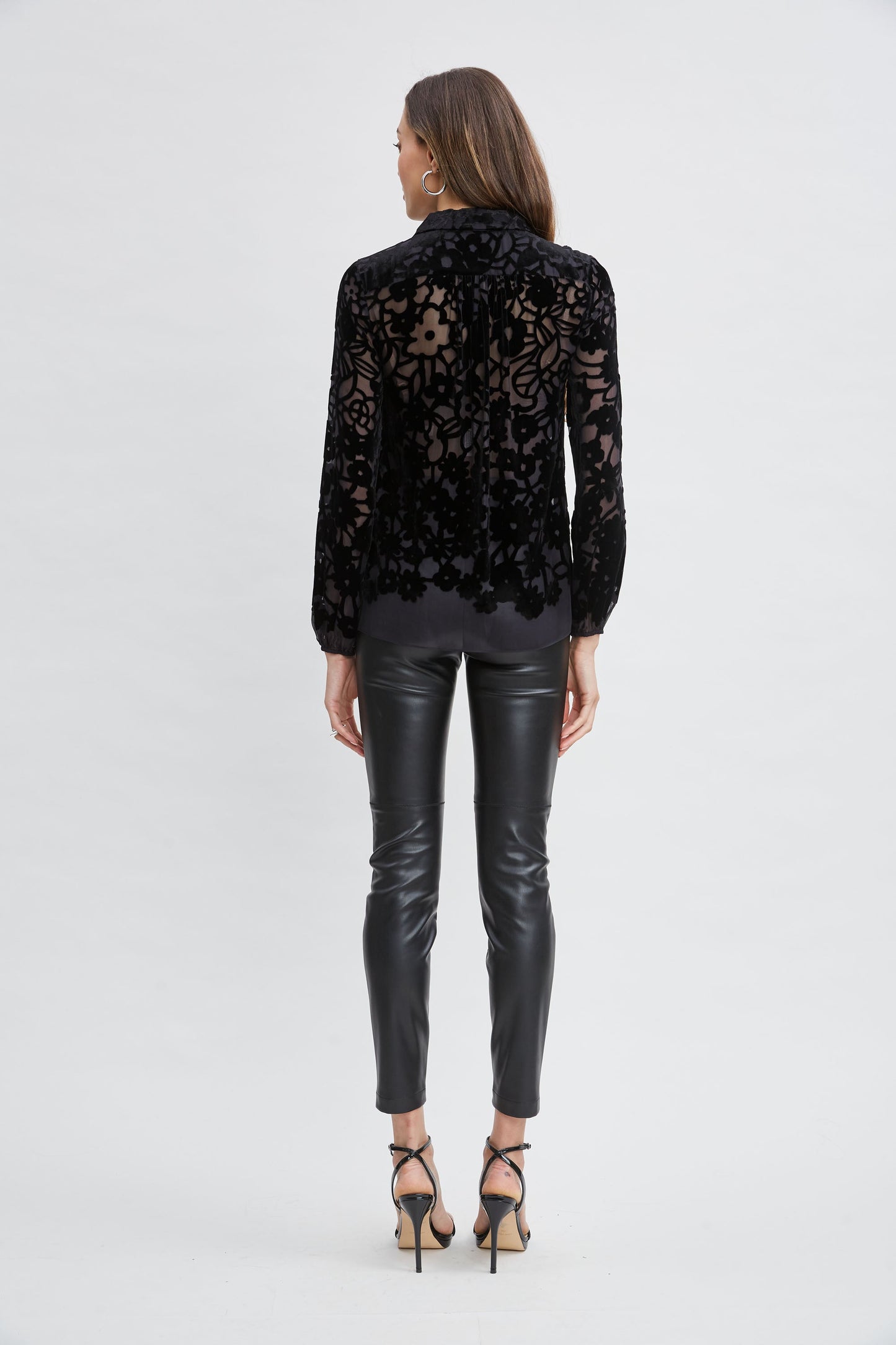 Burnout Silk Velvet Burnout Shirt