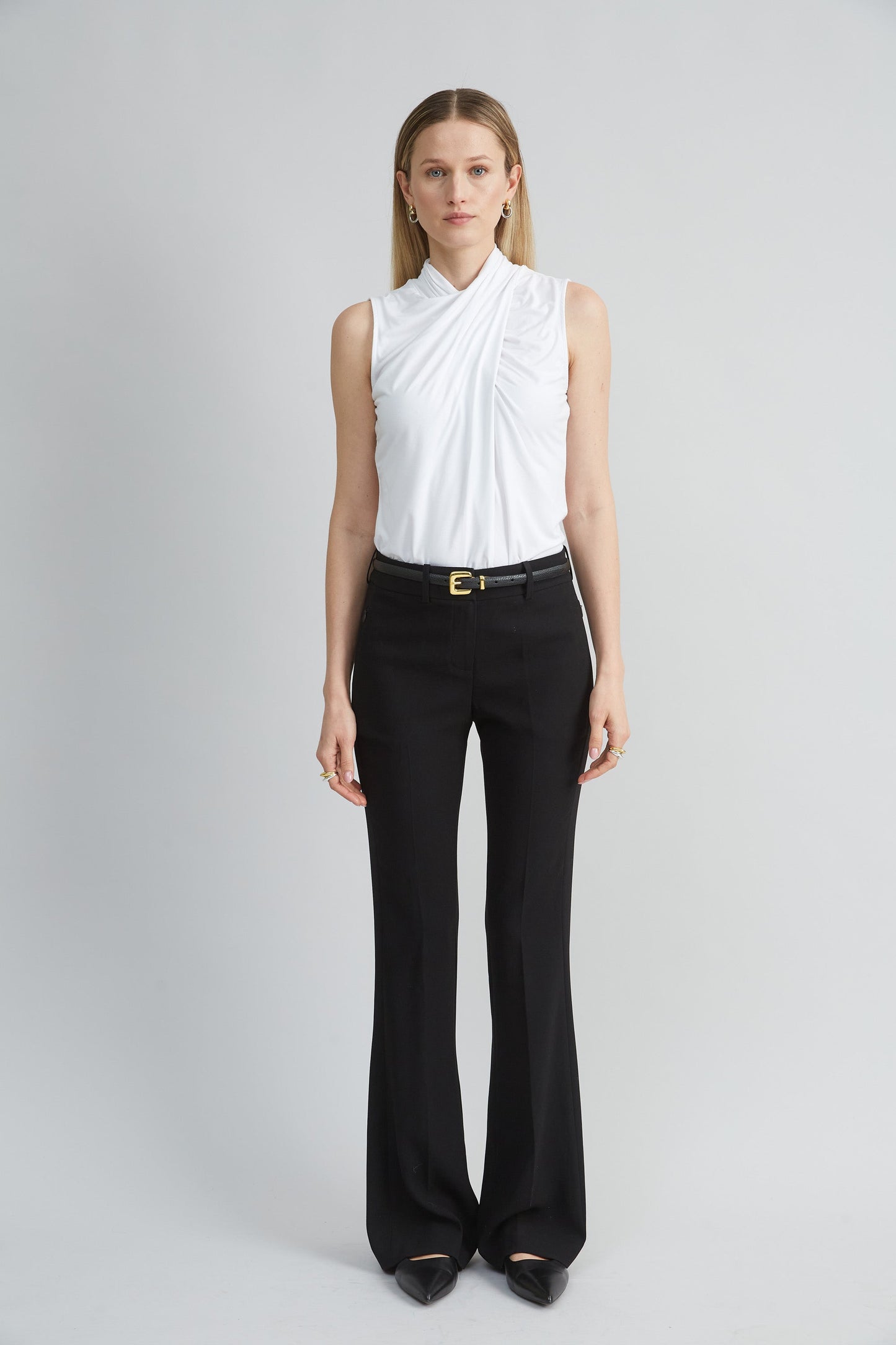 Sleeveless Twist Neck Knit