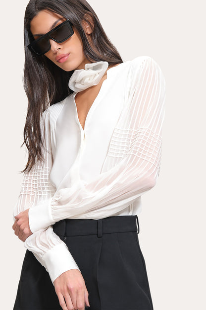 Chiffon Button Down Shirt