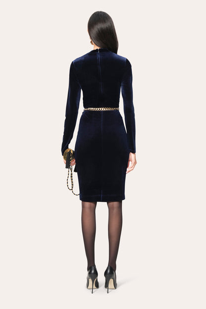 Asymmetric Velvet Dress