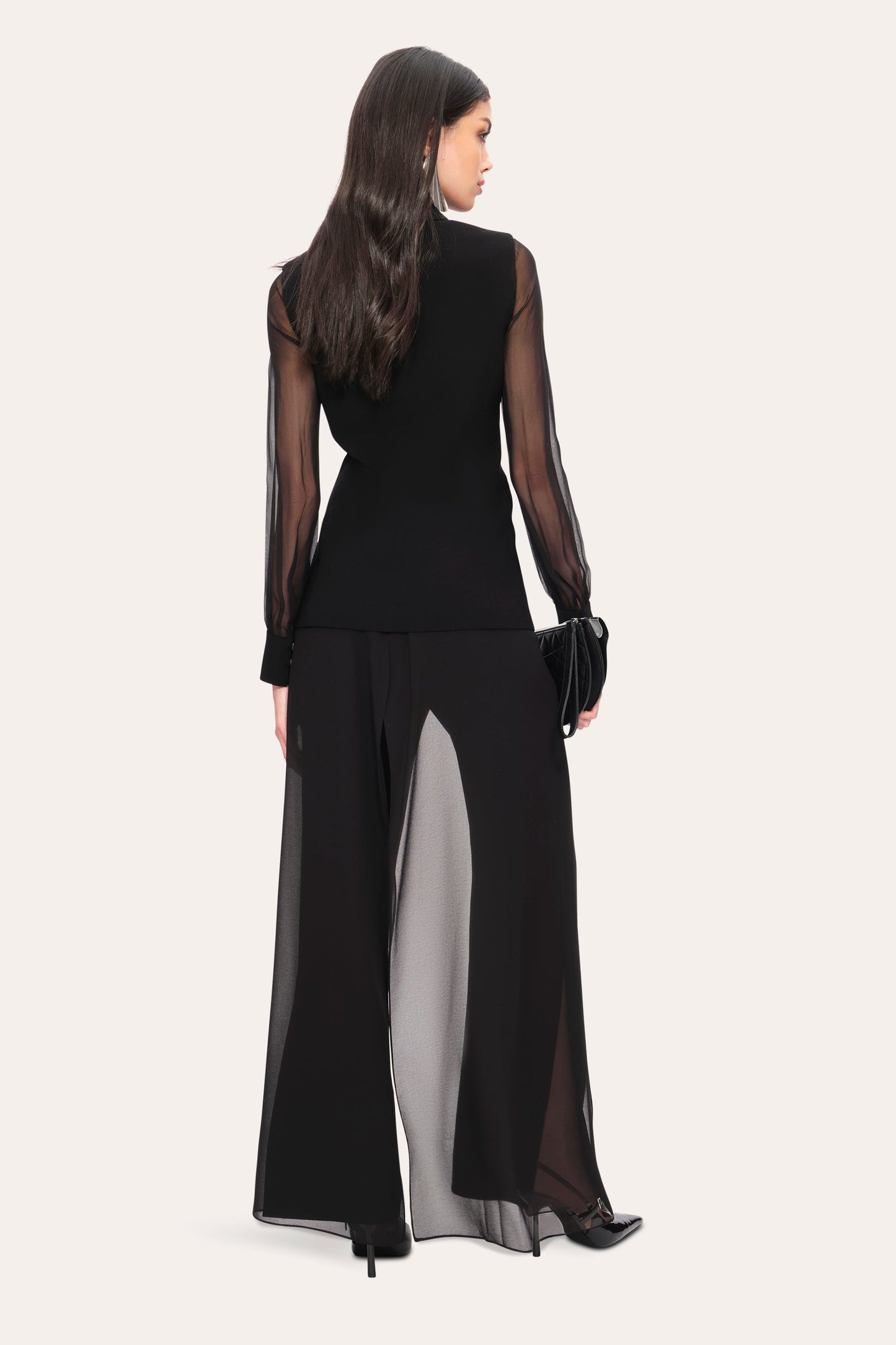 Chiffon Sleeve Blazer
