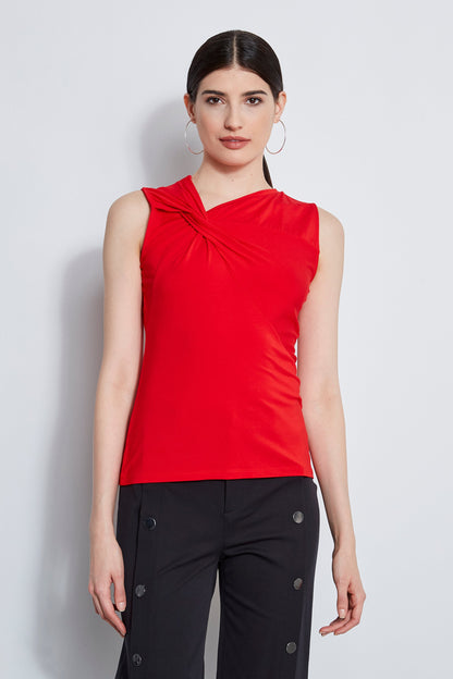 Sleeveless Asymmetric Twist Knit