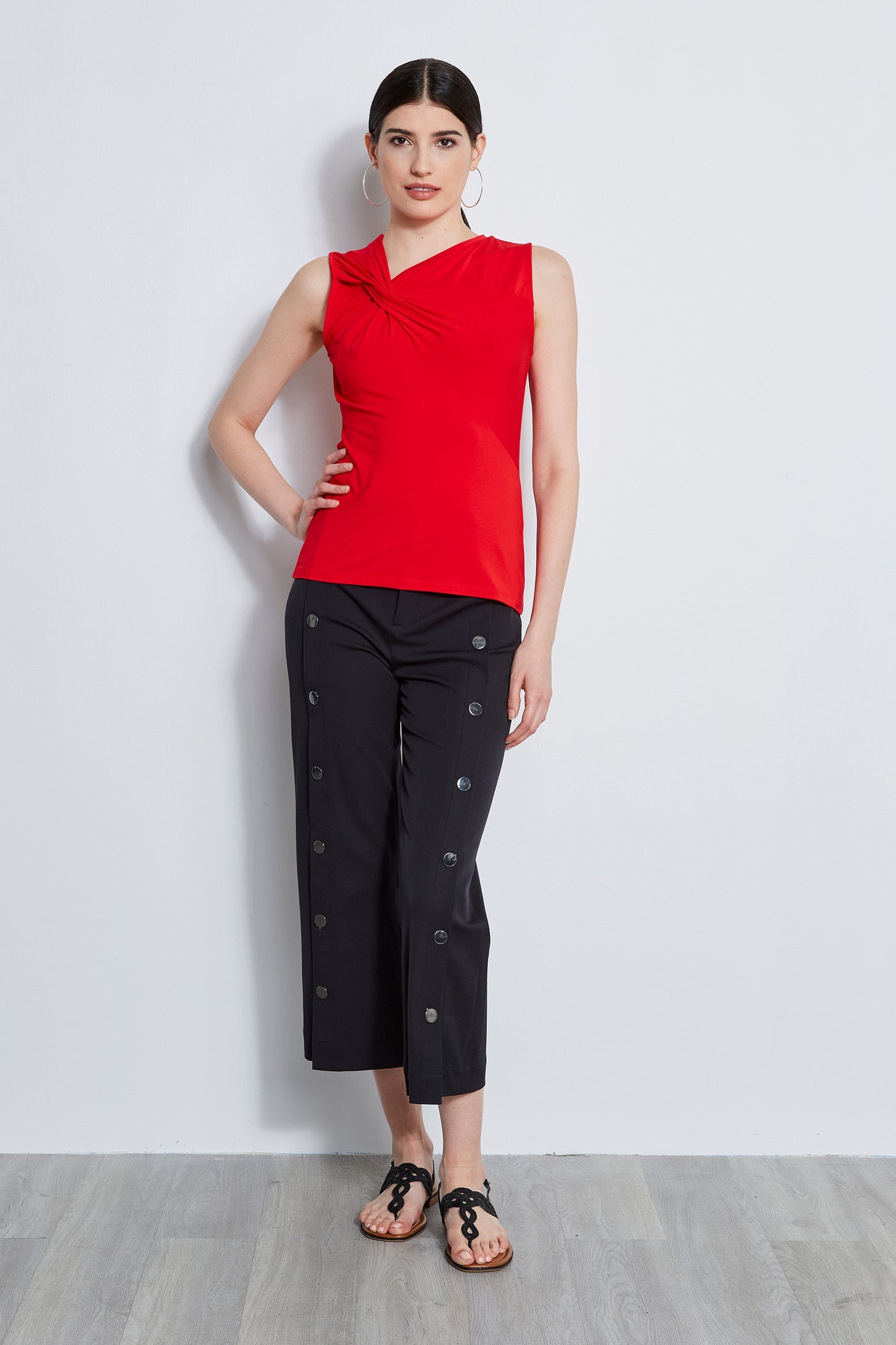 Sleeveless Asymmetric Twist Knit