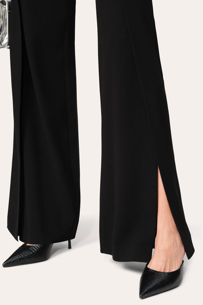 Crepe Overlay Slit Pant