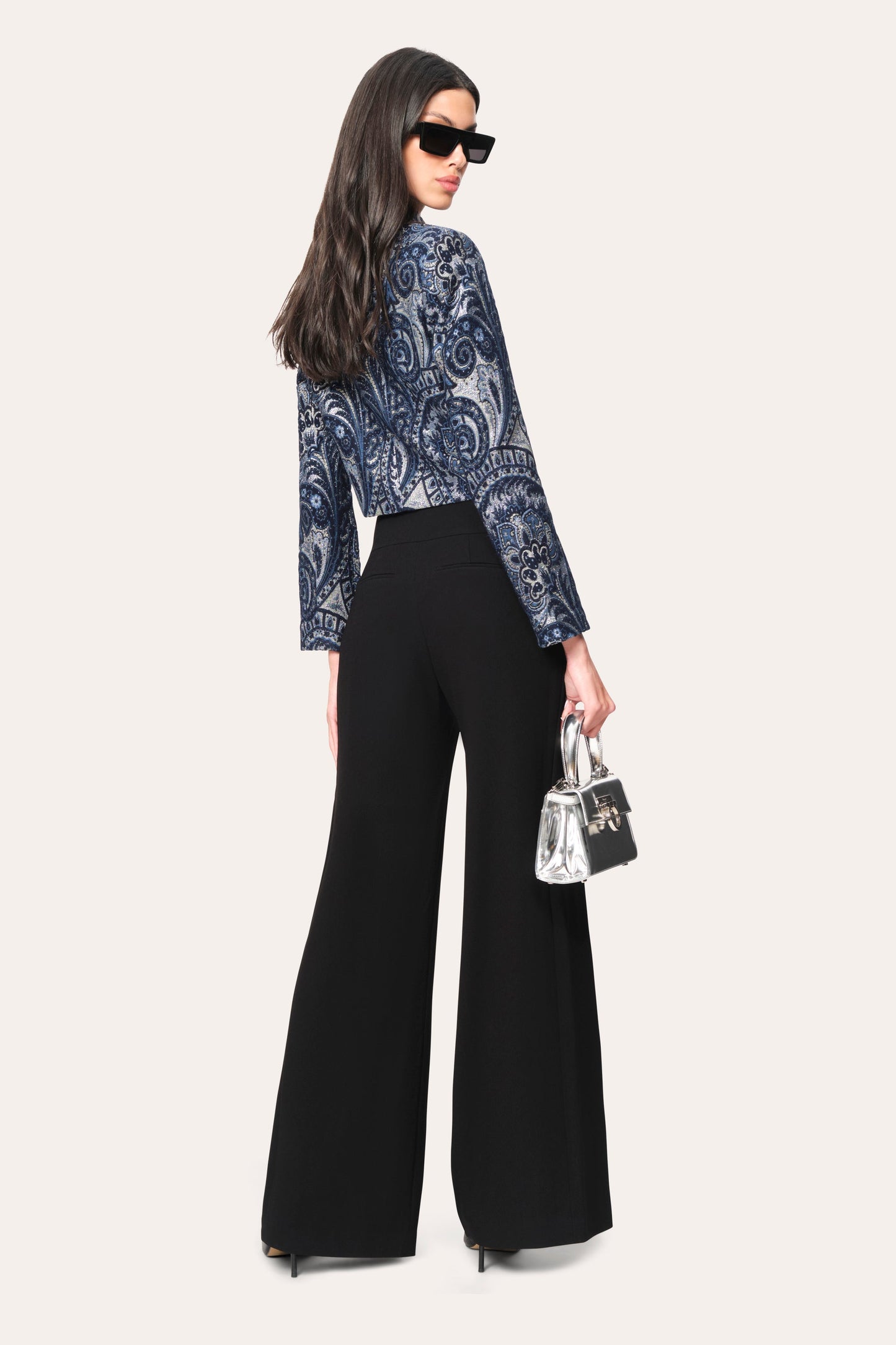 Crepe Overlay Slit Pant