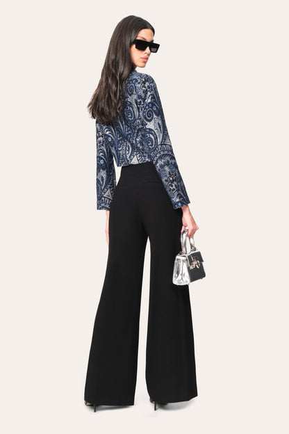 Crepe Overlay Slit Pant