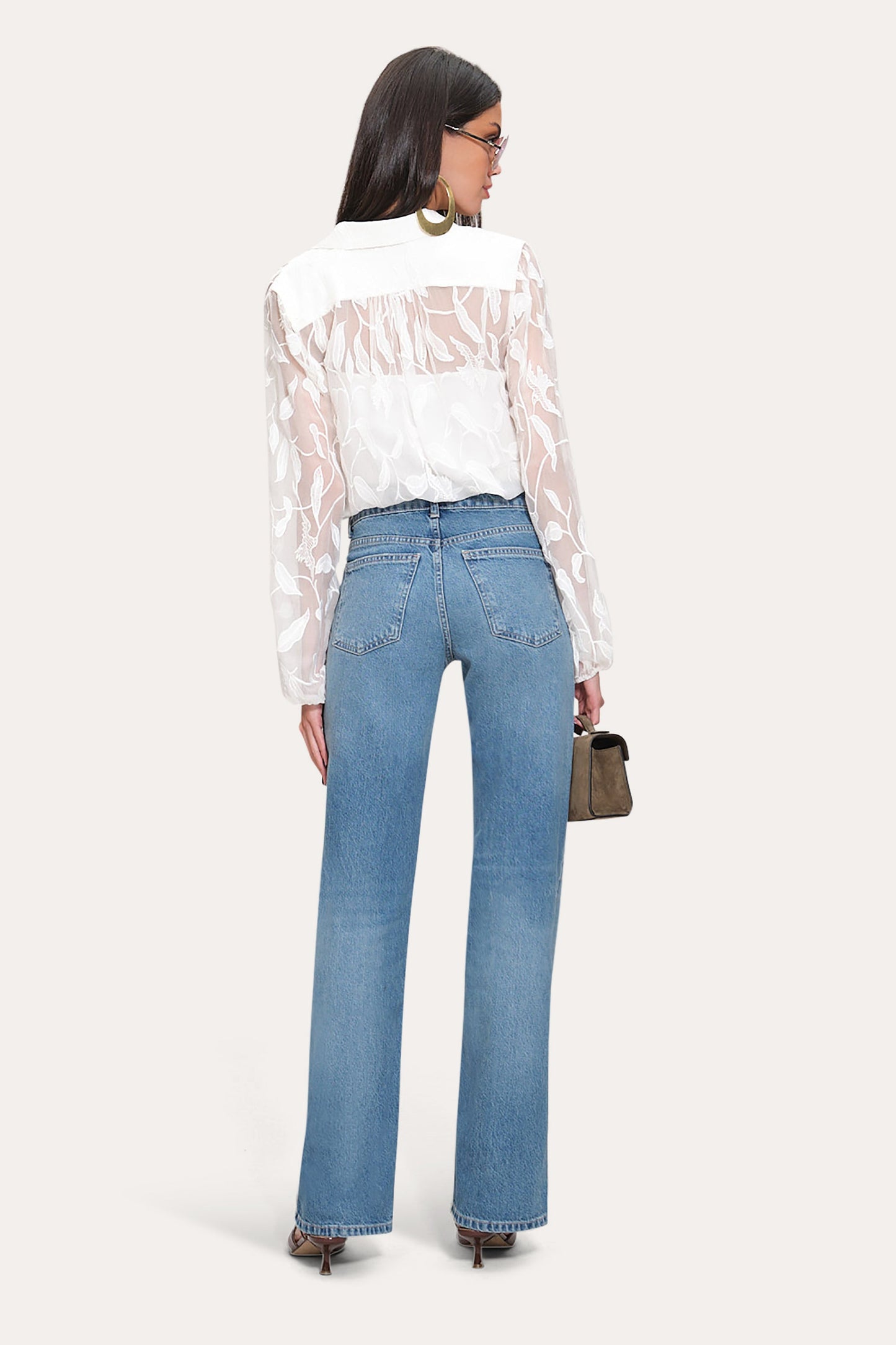 Embroidered Chiffon Shirt