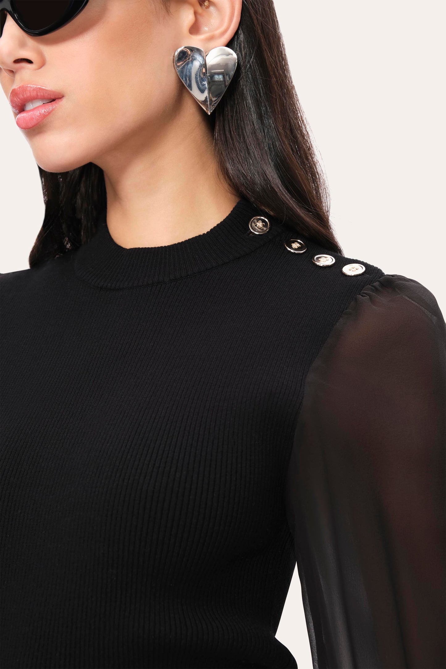 Chiffon Sleeve Knit
