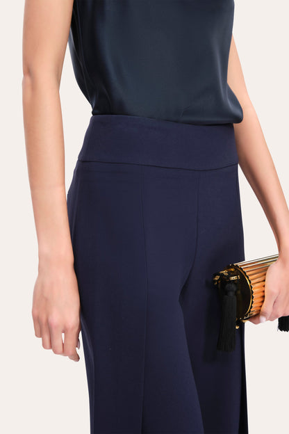 Crepe Overlay Slit Pant
