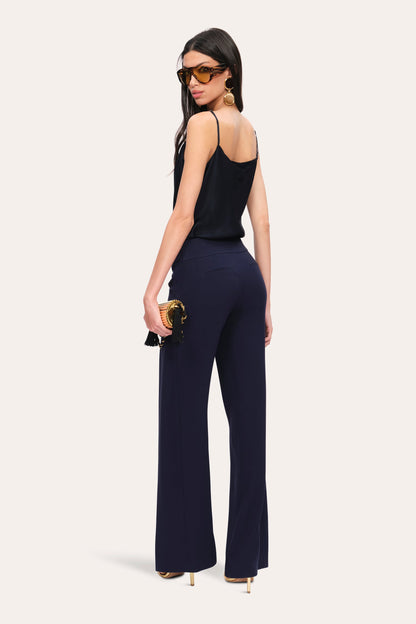 Crepe Overlay Slit Pant