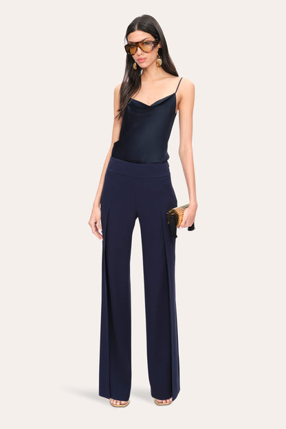 Crepe Overlay Slit Pant