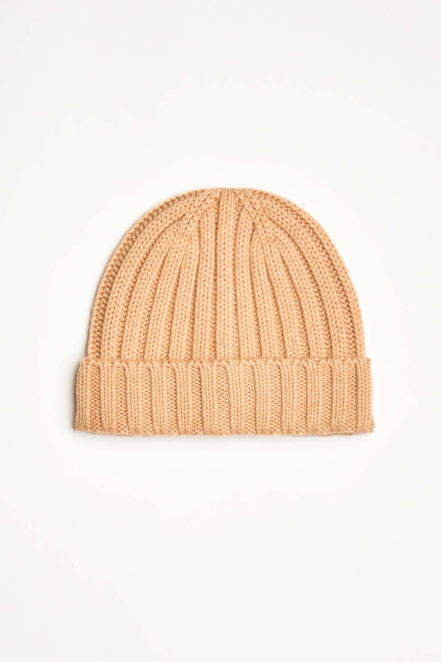 Cashmere Wool Rib Beanie Hat
