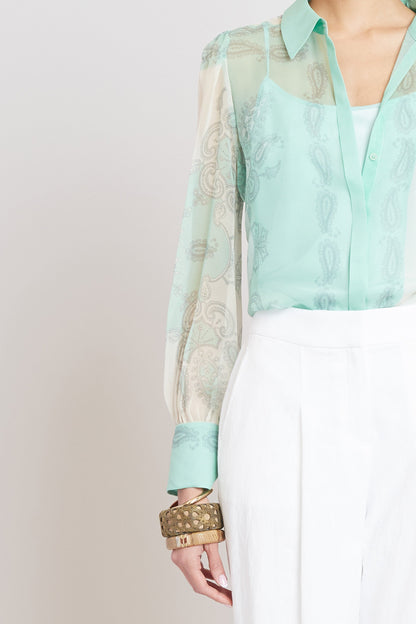 Silk Scarf Print Shirt