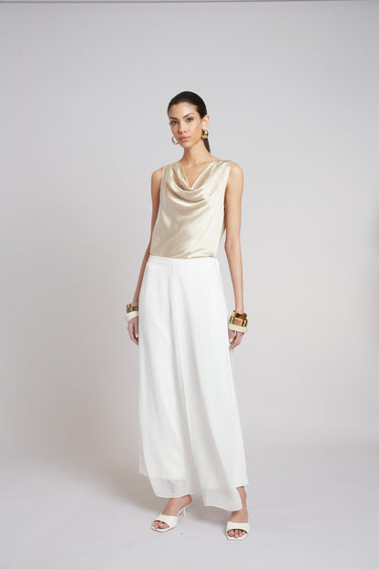 Silk Cowl Neck Top