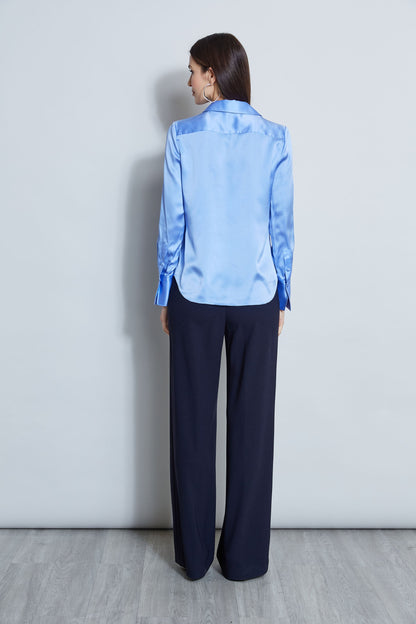 Silk Satin Button Down Shirt