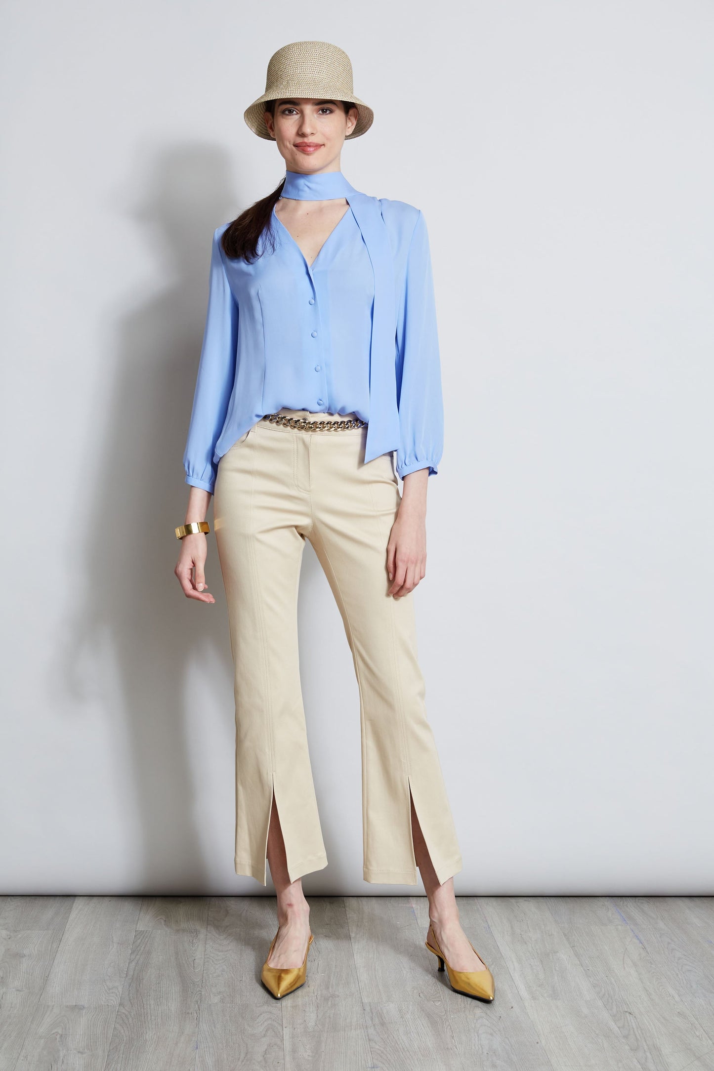 Silk Tie Button Shirt