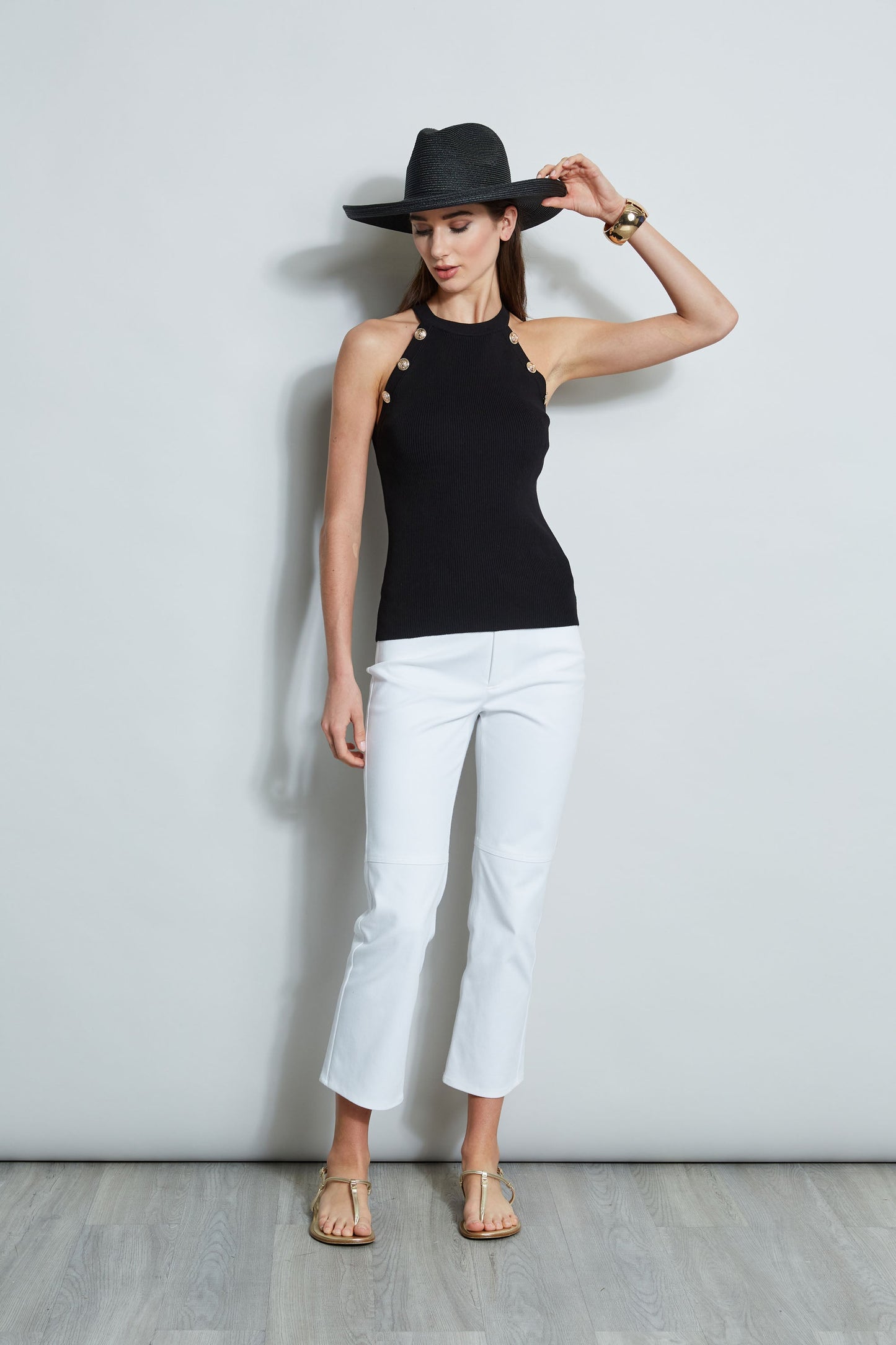 Halter Button Rib Tank