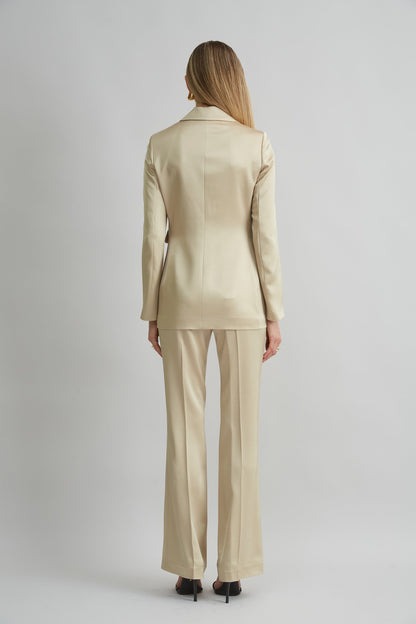 Satin Side Slit Blazer