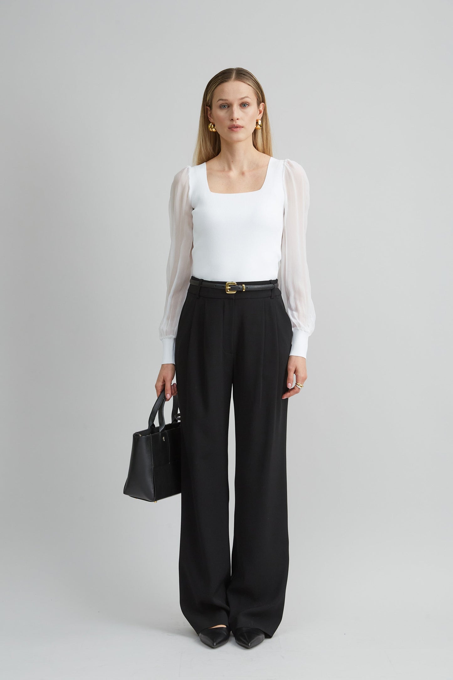 Chiffon Sleeve Sweater