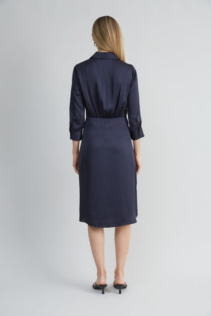 Satin Tie Shirt Dress