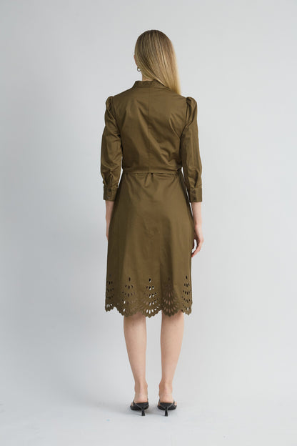 Cotton Tie Embroidered Dress