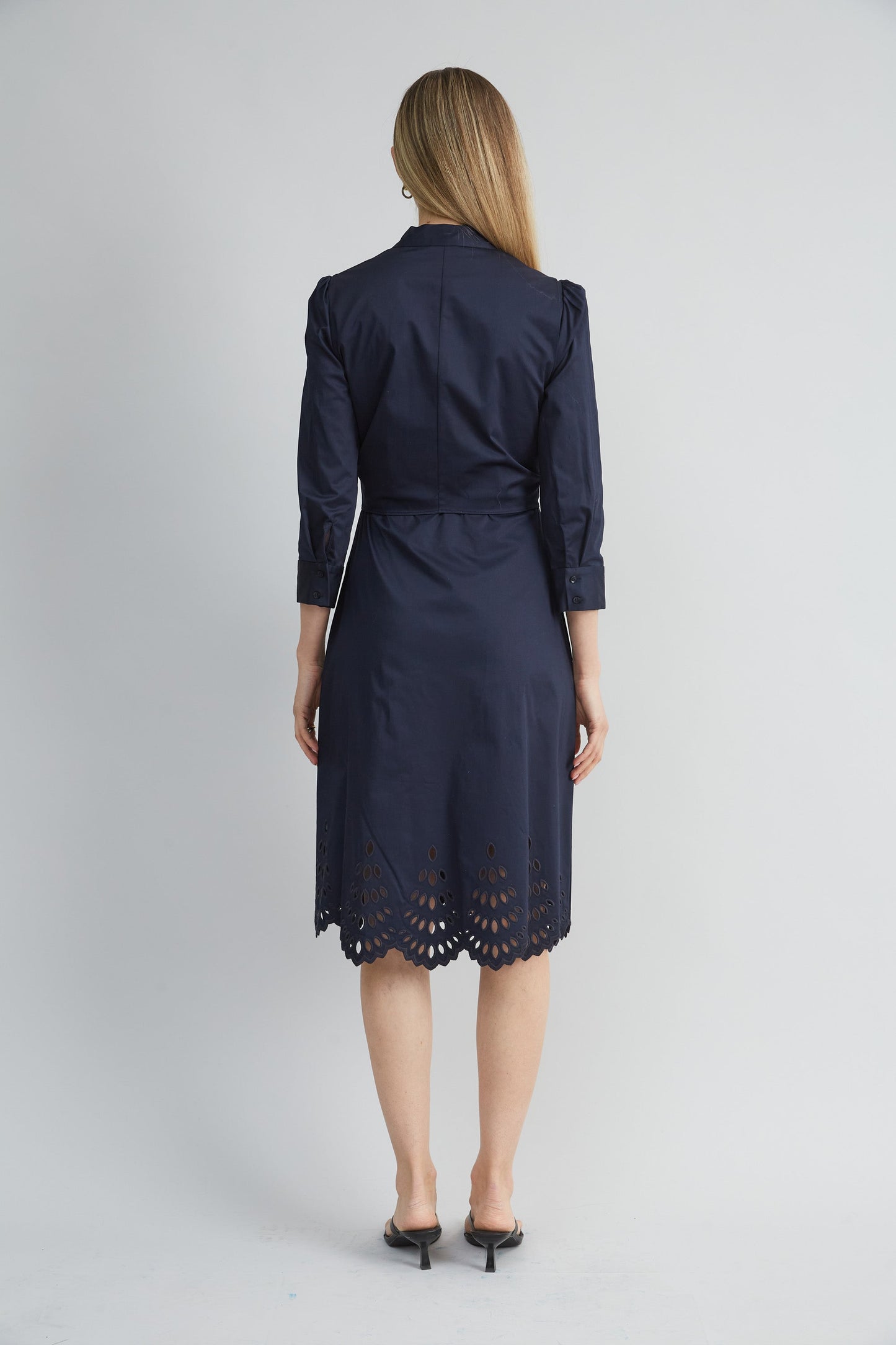 Cotton Tie Embroidered Dress