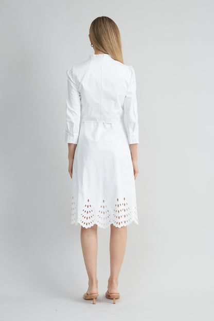 Cotton Tie Embroidered Dress