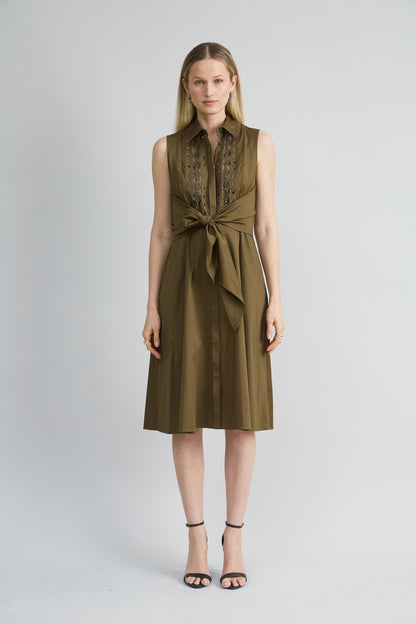 Sleeveless Cotton Tie Dress