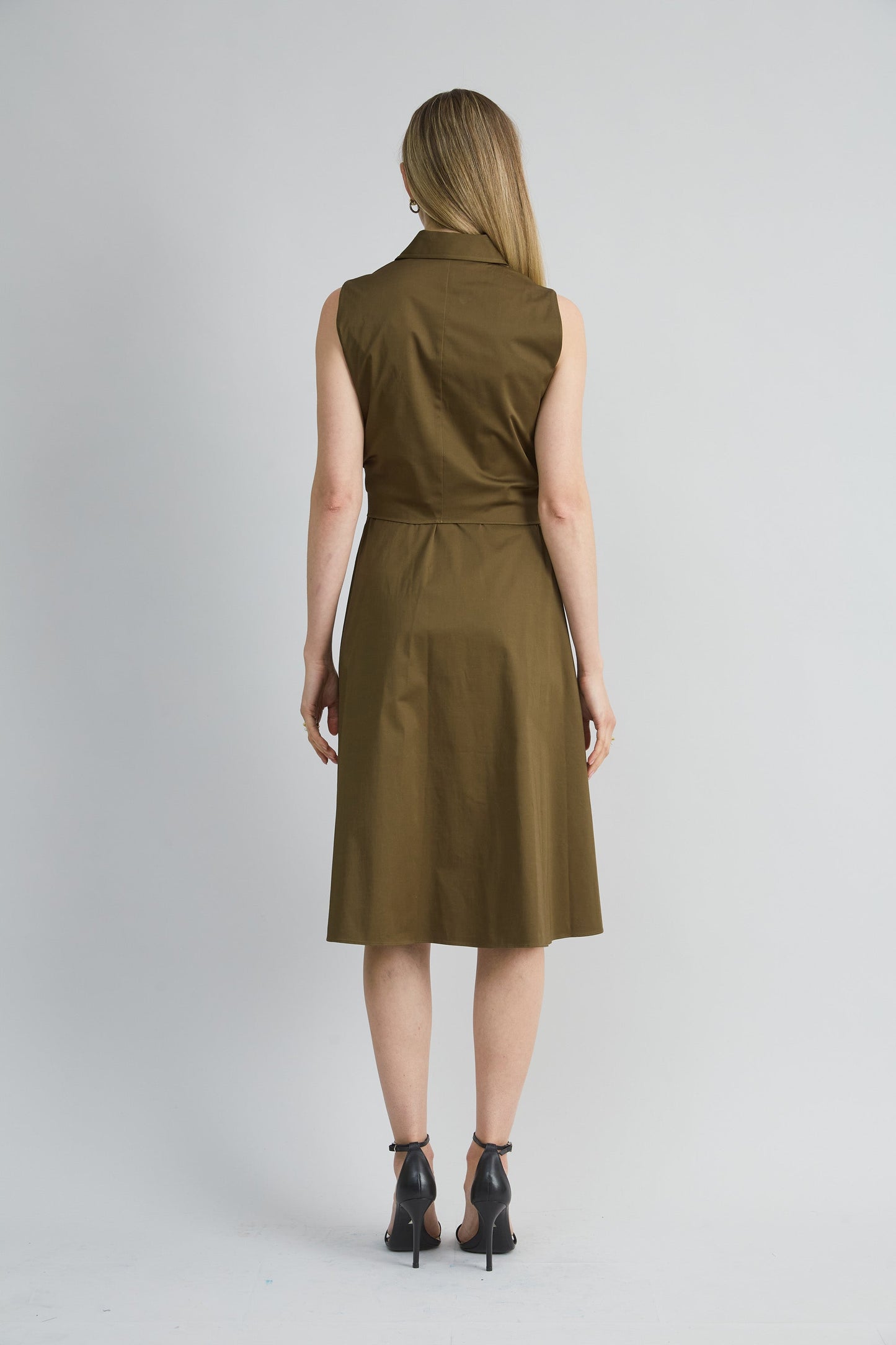 Sleeveless Cotton Tie Dress