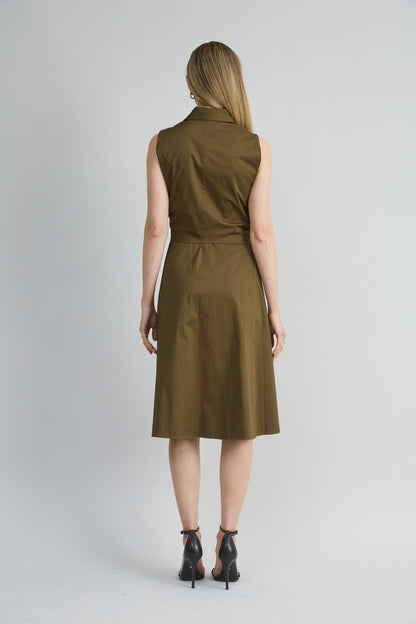 Sleeveless Cotton Tie Dress