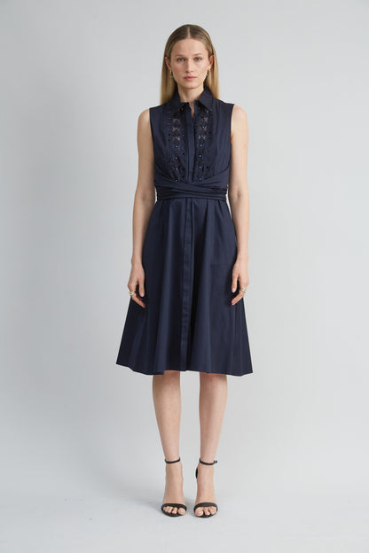 Sleeveless Cotton Tie Dress