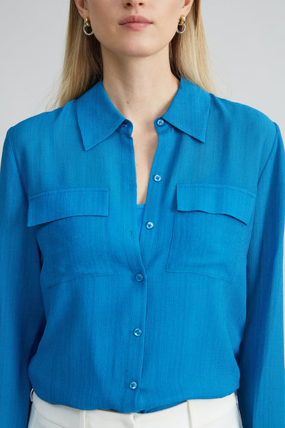 Silk Texture Utility Shirt