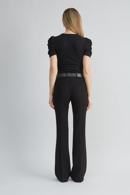 Puff Sleeve Rib Knit