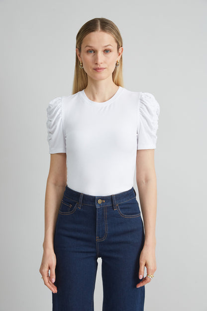 Puff Sleeve Rib Knit