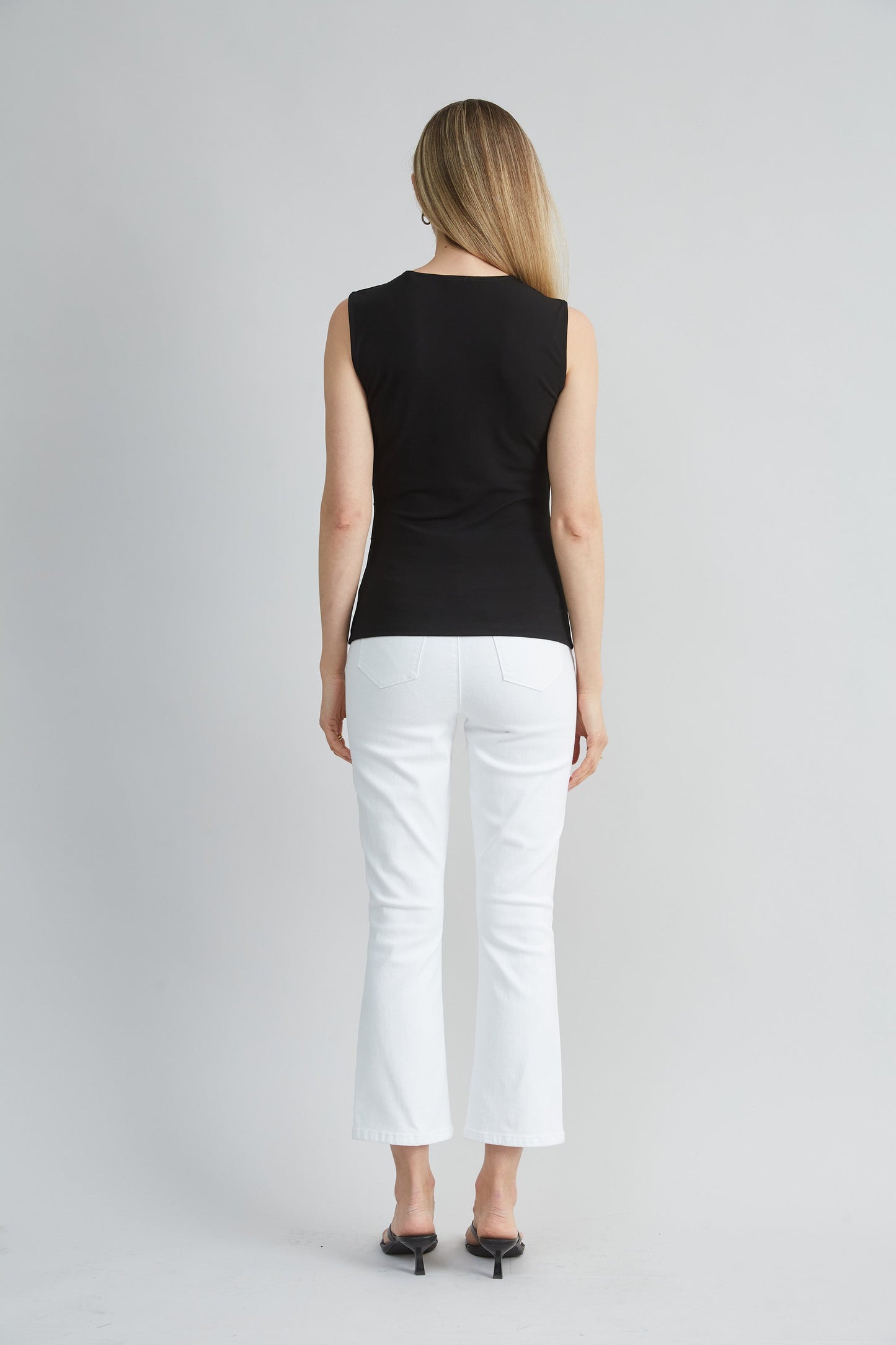 Ruched V-Neck Jersey Knit