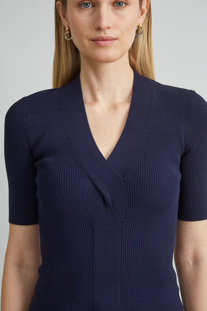 Short Sleeve Cable Twist Sweater