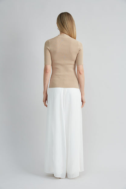 Short Sleeve Cable Twist Sweater