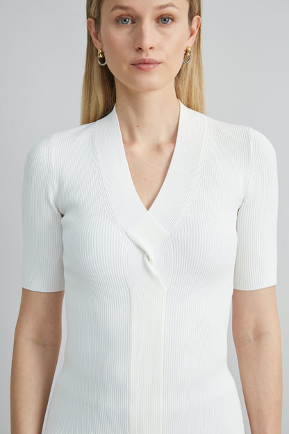 Short Sleeve Cable Twist Sweater