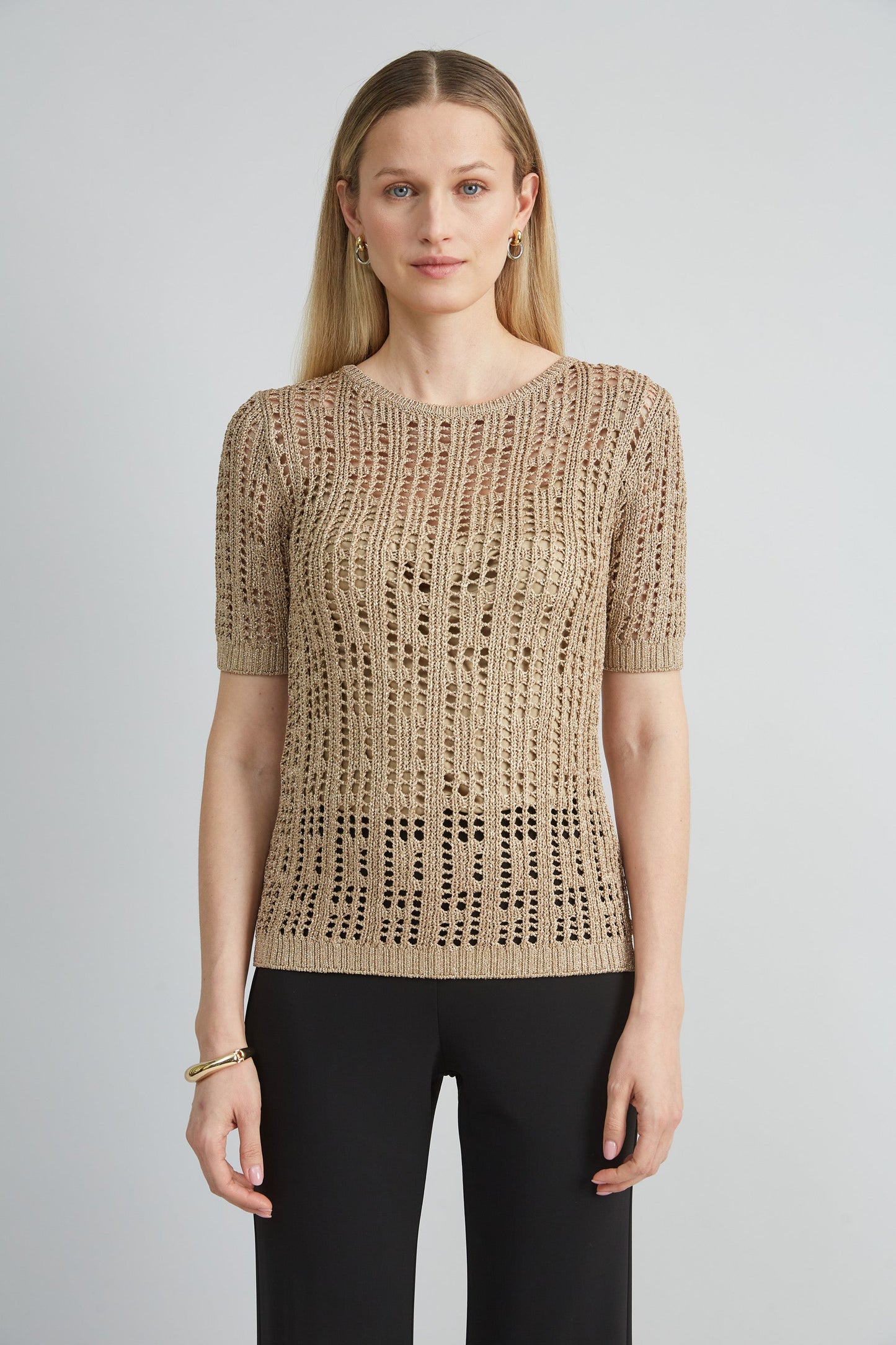 Metallic Crochet Sweater