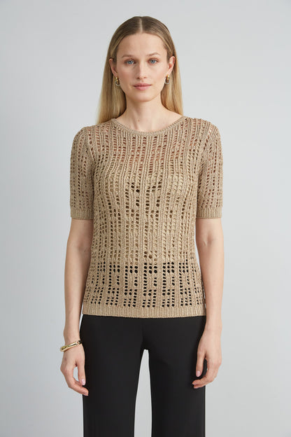 Metallic Crochet Sweater