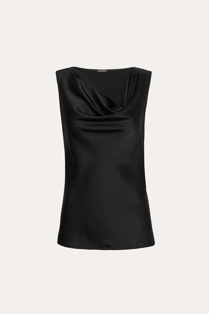 Silk Cowl Neck Top