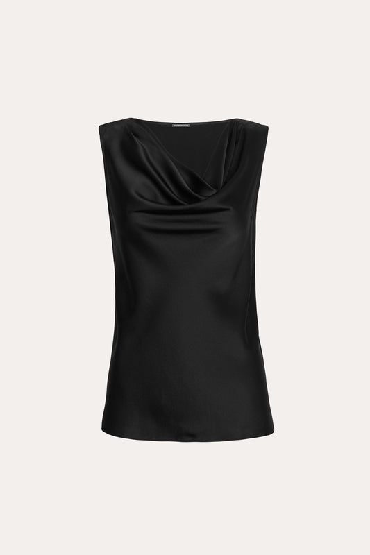 Silk Cowl Neck Top