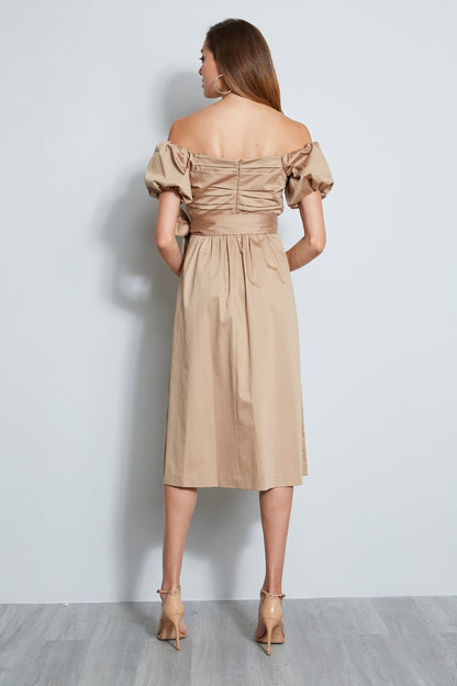 Topaz Off Shoulder Midi Dress